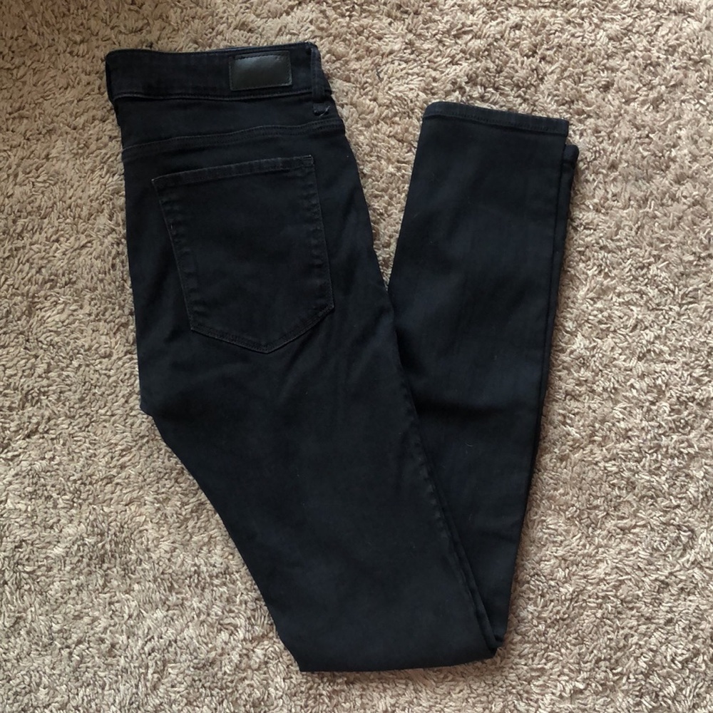 Zara Medium Rise Slim Fit Black Jeans